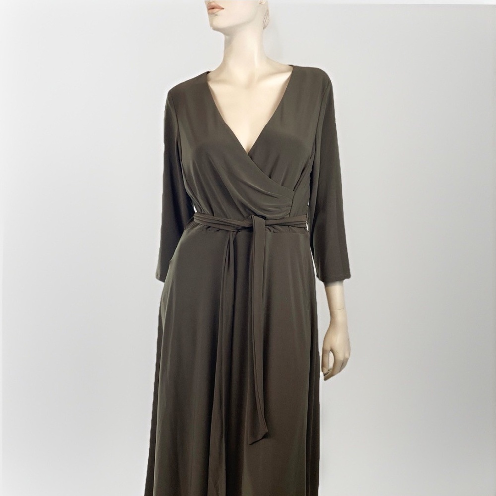NWT Ralph Lauren Wrap Surplice Olive  Dress